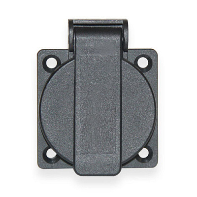 Розетка E-013 Black с крышкой IP44