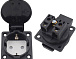 Розетка E-013 Black с крышкой rev.2 IP44