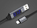 USB кабель з індикацією TOPK-IPHONE/BLK/BLUE