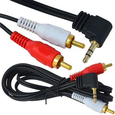 Аудио кабель AUX-3.5 ММ УГЛ. - 2 X RCA 1.5М
