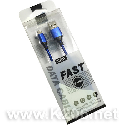 USB кабель iPhone-1m-BLUE /Нейлон/
