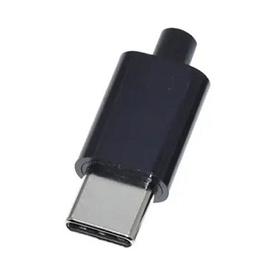 Вилка USB Type-C 4pin чорна