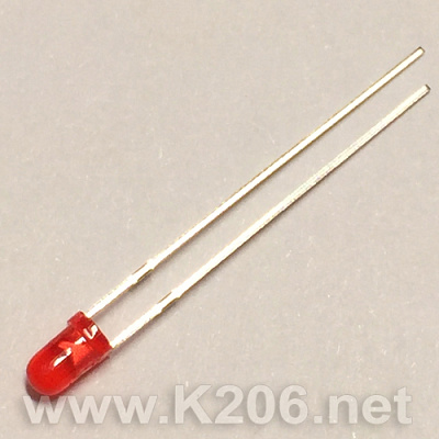 Светодиод 3mm красный диффузный