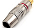 Гнездо RCA silver-gold Ø6.5мм Red