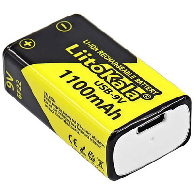 Акумулятор 1100mAh КРОНА 9V USB Type-C