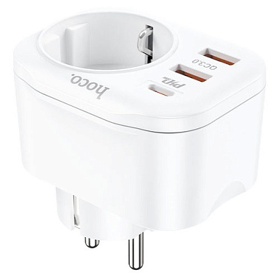 Зарядное устройство 4000W розетка 3*USB HOCO NS3