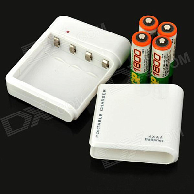 Зарядка на батарейках 4XAA/Белая