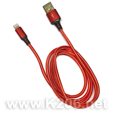 USB кабель iPhone-1m-RED /Нейлон/