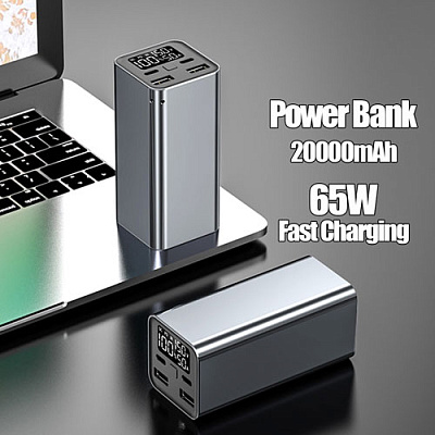 Power Bank LAPTOP 20000mAh 65W Grey