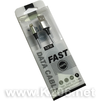 USB кабель iPhone-1m-SILVER /Нейлон/