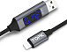 USB кабель с индикацией TOPK-IPHONE / BLK / BLUE