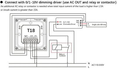 Панель керування T18 Vyeofar диммер 0-10V
