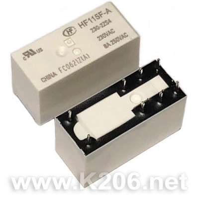 Реле HF115F/AC220-2ZS4 8A