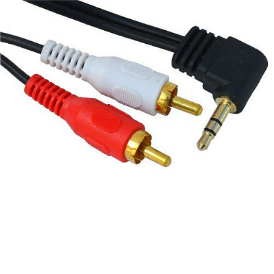 Аудіо кабель AUX-3.5 ММ кут. - 2 X RCA 1.5М