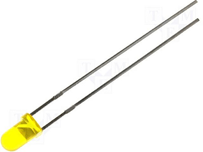 Светодиод 3mm желтый диффузный