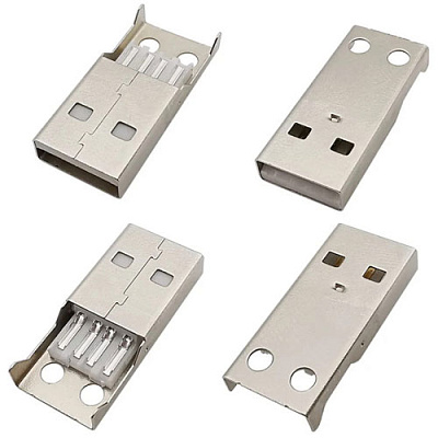 Вилка USB тип A біла