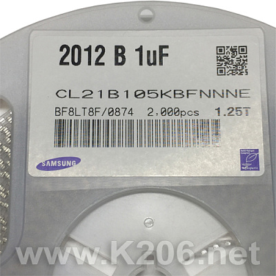 Конденсатор 0805 1uF 50V X7R