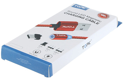 USB кабель магнитный TOPK-IPHONE / BLACK