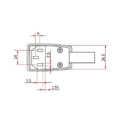 Гнездо сетевое C13 AC-006 угловое