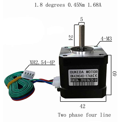 Шаговый двигатель Nema 17 42HC40-174A