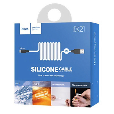 USB кабель HOCO-X21 Micro /Silicone/