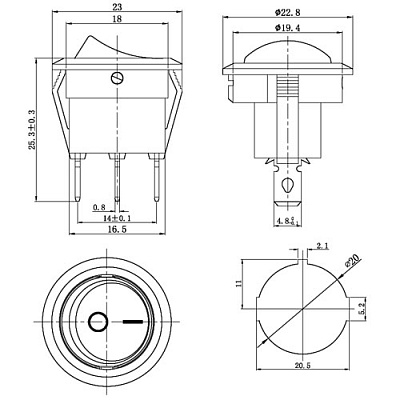 Переключатель MRS-103-8-C (KCD1-8-102)