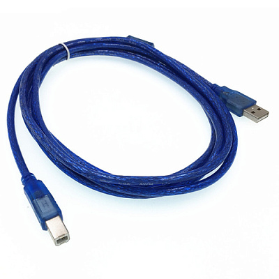 Кабель USB2.0 AM/BM 1.5м синій із фільтром