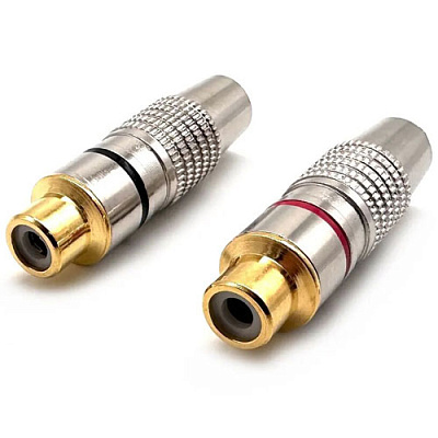 Гнездо RCA silver-gold Ø6.5мм Black