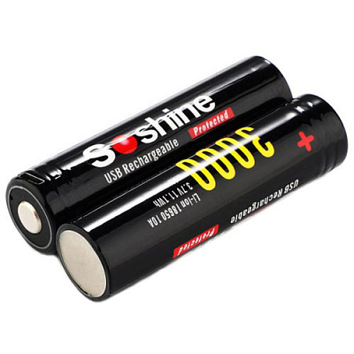 Акумулятор Soshine 18650USB-3.7-3000 micro USB