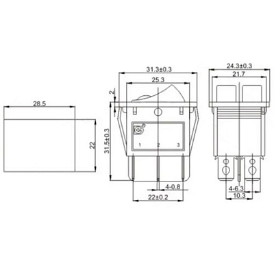 Переключатель KCD2-2101EN BLACK DAIER