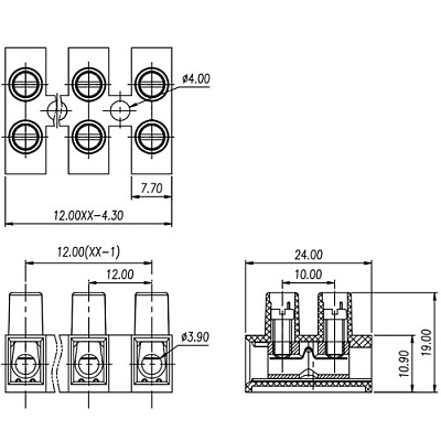 Клеммная колодка CY12HW-12P-1.2