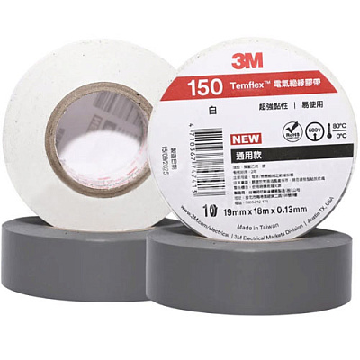 Изолента 3M Temflex 150 Белая (Taiwan)