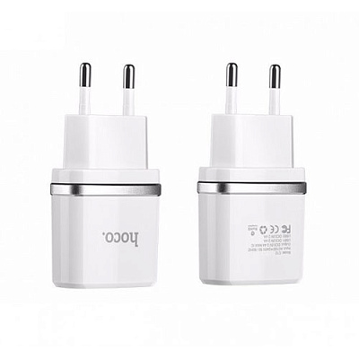 Зарядний пристрій 2*USB HOCO C12 WHITE