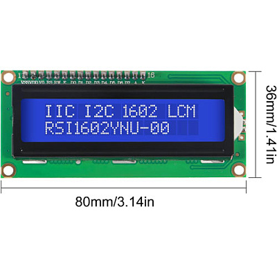 Дисплей LCD1602 + модуль I2C/IIC BLUE 5V