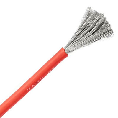 Провод силиконовый SIL-10.55-RED (7AWG)