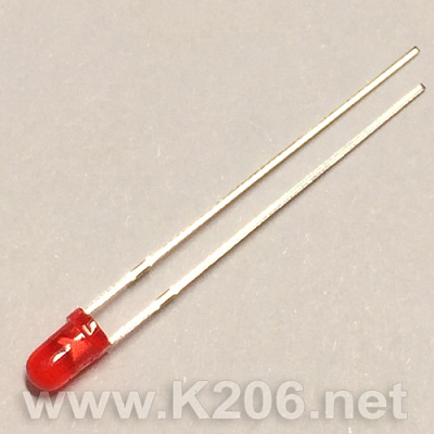 Світлодіод 3mm червоний дифузний