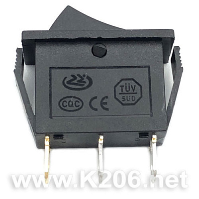 Переключатель KCD3-BLACK 15A-20A, 3 pin
