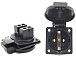 Розетка E-013 Black з кришкою IP44