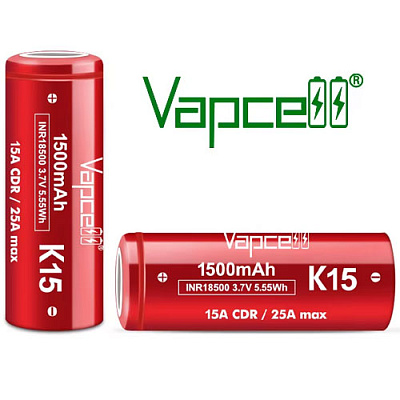 Акумулятор Vapcell INR18500 K15 1500mAh