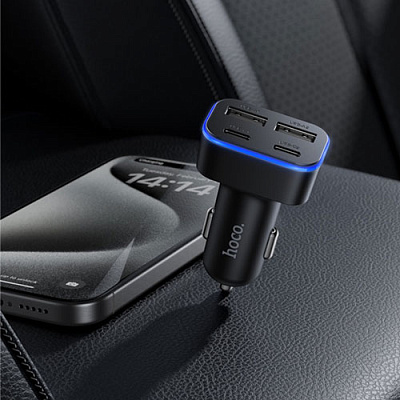 АЗУ 12-24V Hoco Z63 4xUSB Black