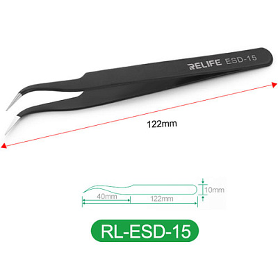 Пинцет RELIFE ESD-15 (122mm)