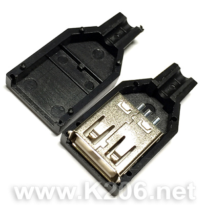Гніздо USB тип A на кабель у корпусі