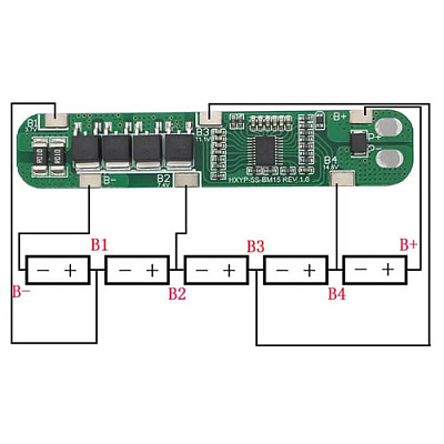 Плата защиты HX-5S-15A (BMS-5S-15A)