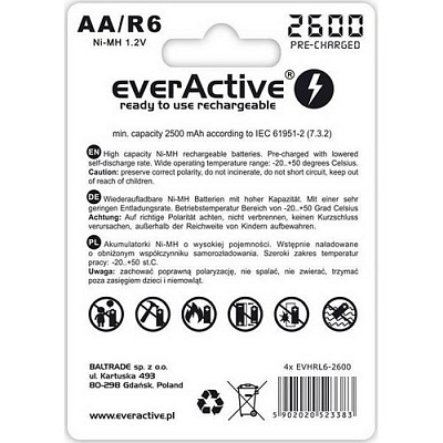 EVHRL6-2600-AA-2600mAh EVERACTIVE
