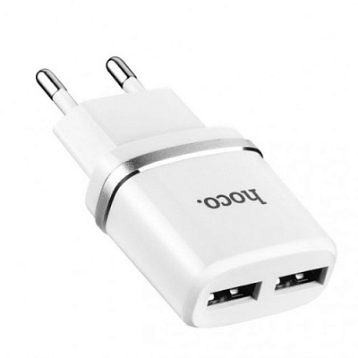 Зарядное устройство 2*USB HOCO C12 WHITE