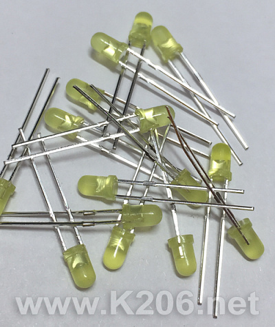 Світлодіод 3mm жовтий дифузний