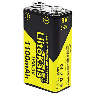 Аккумулятор 1100mAh КРОНА 9V USB Type-C