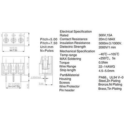 Клеммник CY305V-5.0-03P