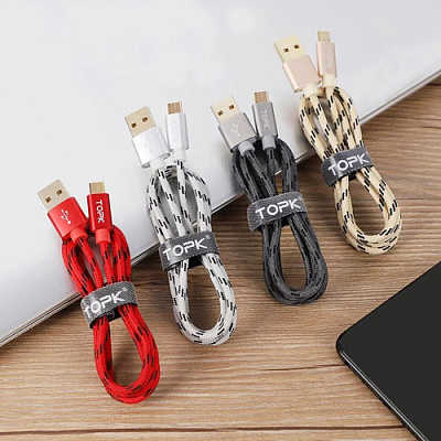 USB кабель TOPK AN09 MICRO 1,5m/GREY