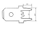 Клемма ножевая Вилка на плату 6.3*0.8mm